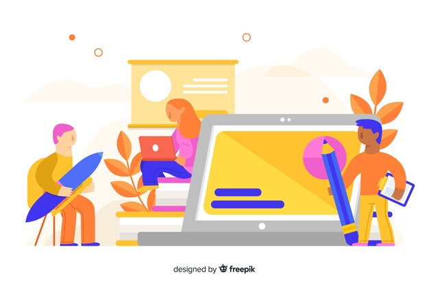E-learning concept fond plat