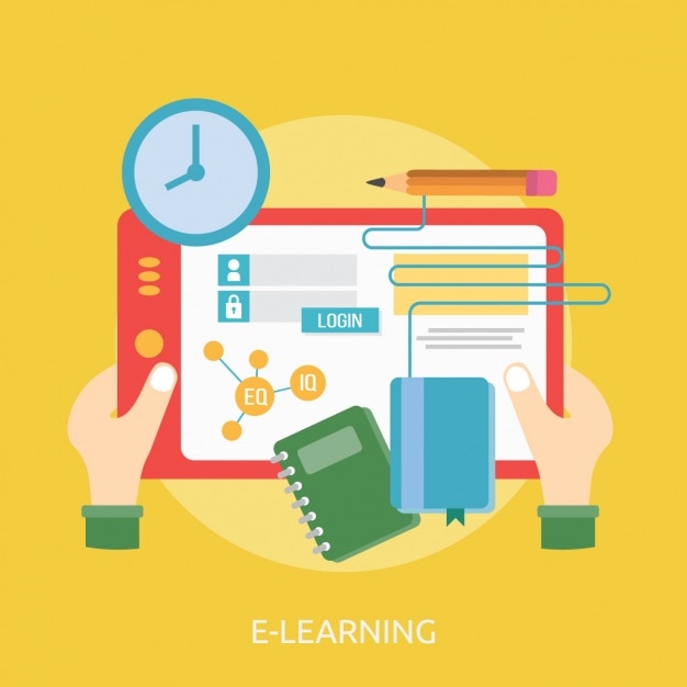 Vecteur gratuit e-learning conception de fond