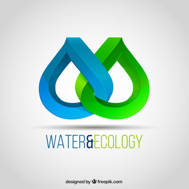 Vecteur gratuit l'eau et l'écologie logo