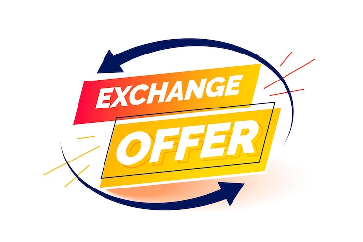 Vecteur gratuit échangez un ancien produit contre un nouveau design de bannière