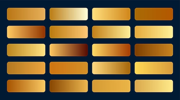 Échantillons de collection de dégradés dorés de qualité supérieure