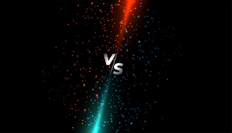 Vecteur gratuit éclat de lumière rouge et bleue par rapport à l'écran vs