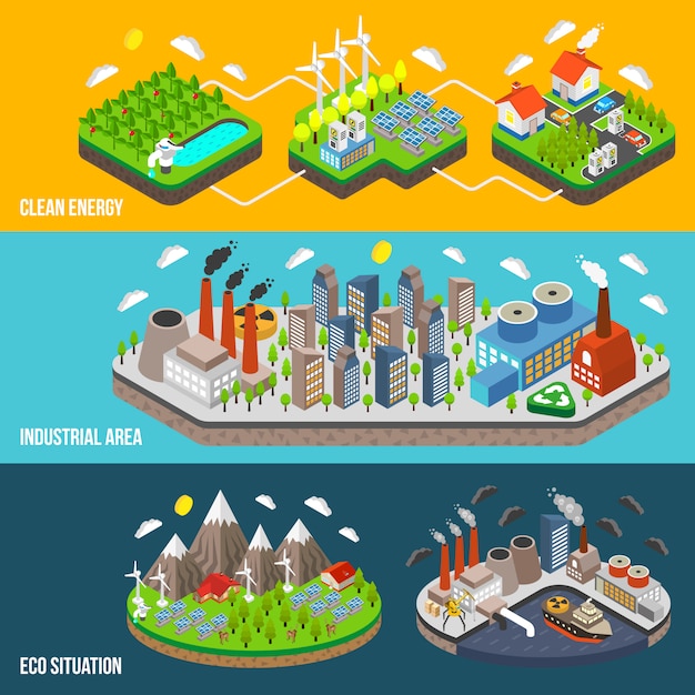 Vecteur gratuit eco bannière horizontale