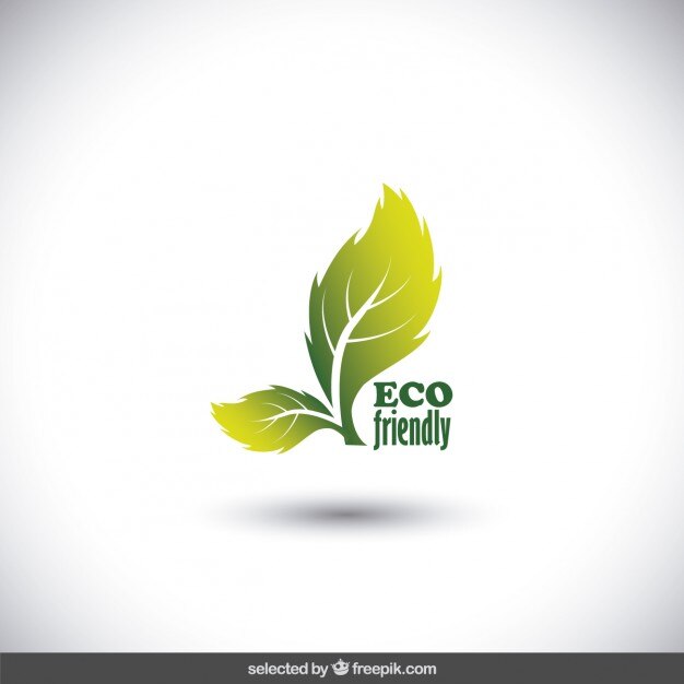 Eco logo faite avec deux feuilles