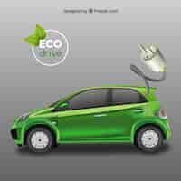 Vecteur gratuit ecologic voiture verte