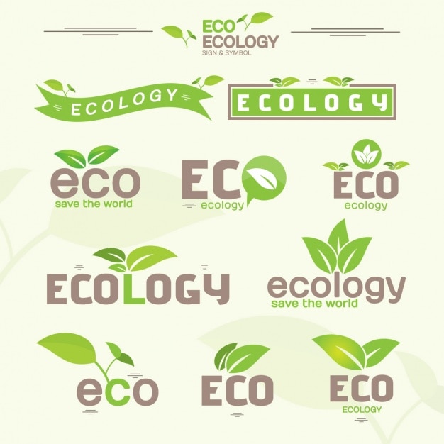 Vecteur gratuit ecology labels collection