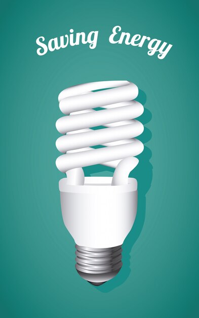 économie d'énergie, ampoule sur bleu