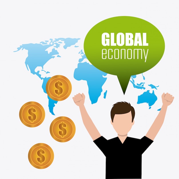Vecteur gratuit Économie mondiale, argent et affaires