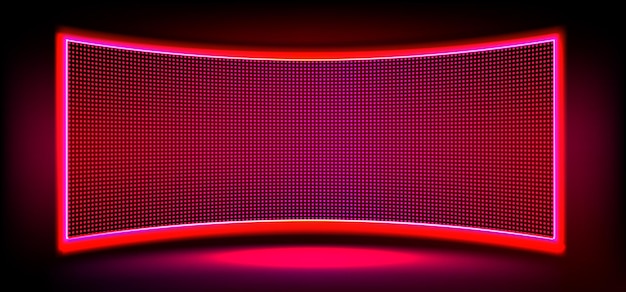 Vecteur gratuit Écran led de télévision rouge avec fond de texture claire