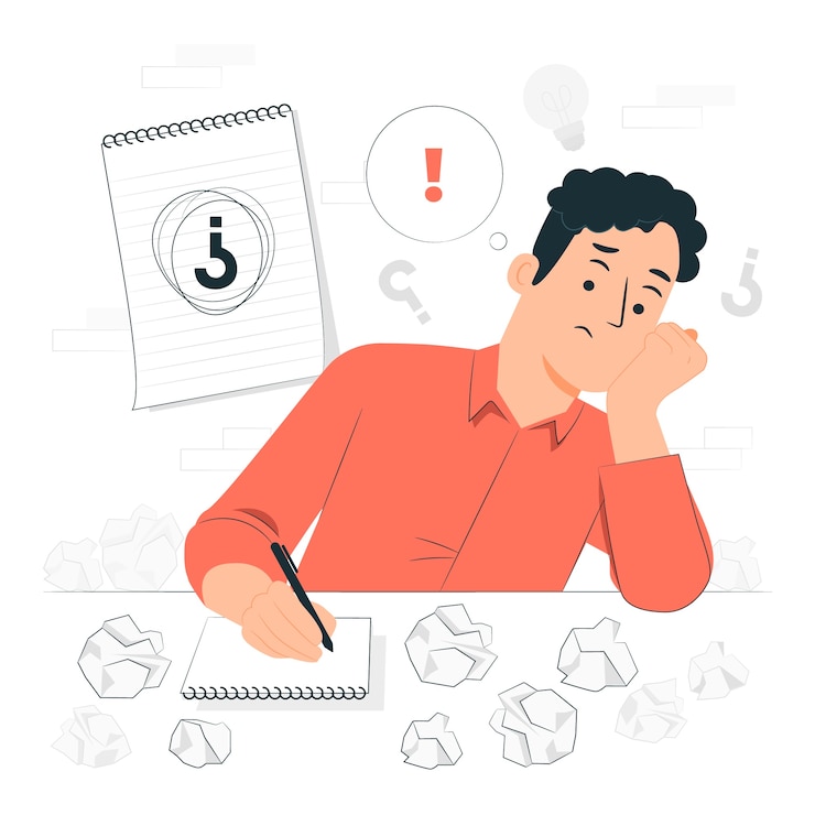 Vecteur gratuit les écrivains bloquent l'illustration du concept
