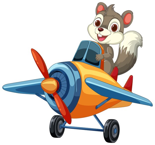 L'écureuil aventureux pilote un avion