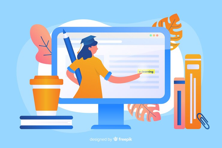 Vecteur gratuit éducation en ligne