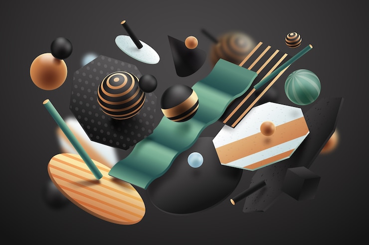 Vecteur gratuit effet 3d abstrait fond de formes texturées