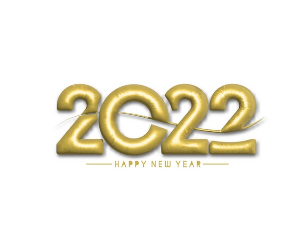 Vecteur gratuit effet 3d happy new year 2022 text typography design patter, vector illustration.