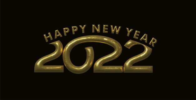 Effet 3D Happy New Year 2022 Text Typography Design Patter, Vector illustration.