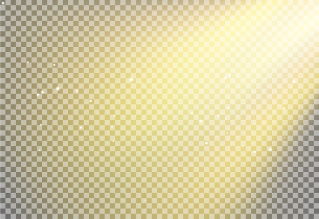 Effet D'arrière-plan De La Lumière Du Soleil, Faisceau Lumineux Des Rayons Du Soleil Sur Un éblouissement Transparent Et Chaud. Vecteur Premium