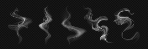 Effet de fumée de café chaud ou de nourriture Vecteur de vapeur de tasse