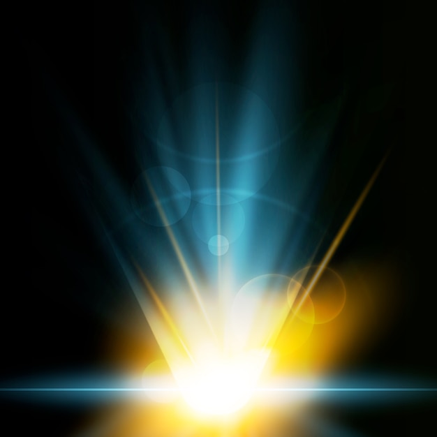 Effet de lumière créative du lever du soleil sur la terre