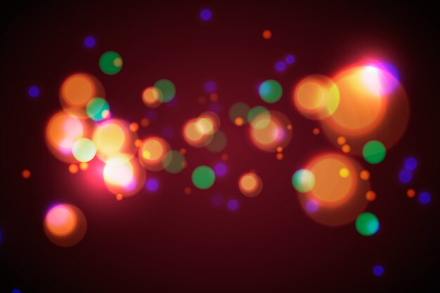 Effet de lumières bokeh sur fond sombre