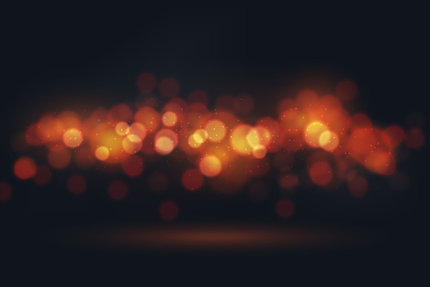 Vecteur gratuit effet de lumières bokeh sur fond sombre