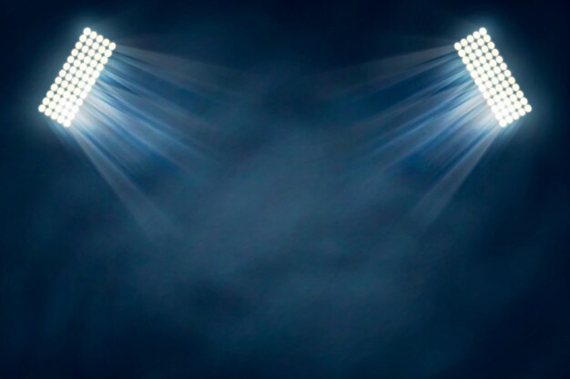 Effet de lumières de stade avec brume