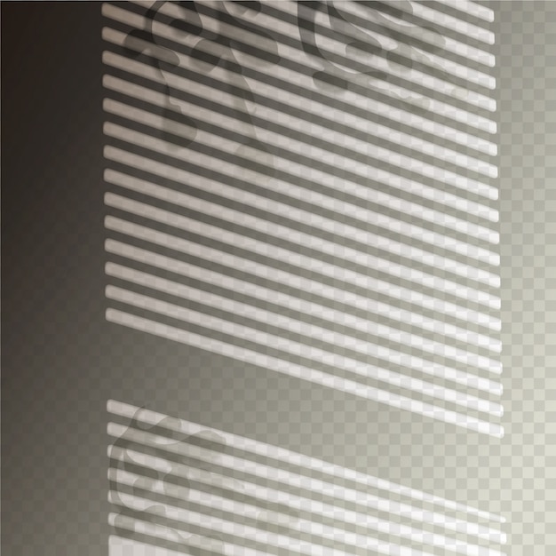 Effet de superposition d'ombres transparentes avec stores de fenêtre