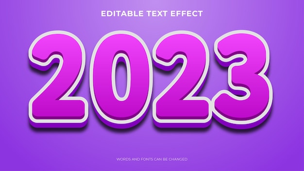 Vecteur gratuit effet de texte 2023, effet de texte de style 3d