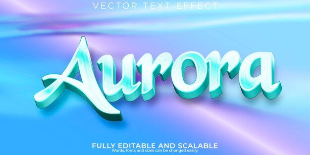 Effet de texte Aurora style de texte modifiable aurores boréales