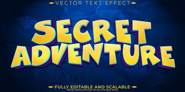 Effet de texte d'aventure de dessin animé style de texte de dessin animé et d'enfants modifiable