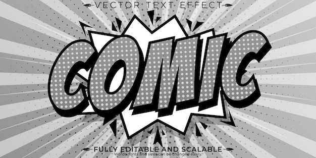 Vecteur gratuit effet de texte de bande dessinée rétro modifiable style de texte vintage et hérosx9