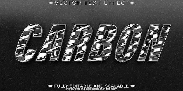 Effet de texte carbone modifiable style de texte métallique et brillant