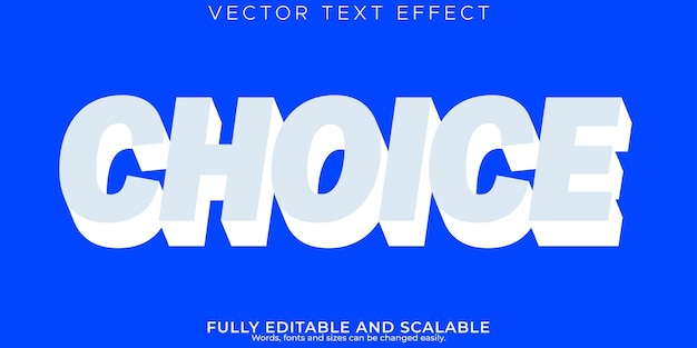 Vecteur gratuit effet de texte de choix style de texte de conception moderne et affiche modifiable