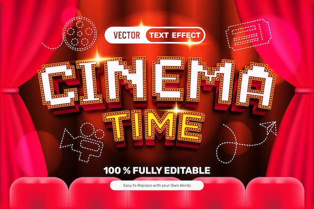 Vecteur gratuit effet de texte de cinéma 3d