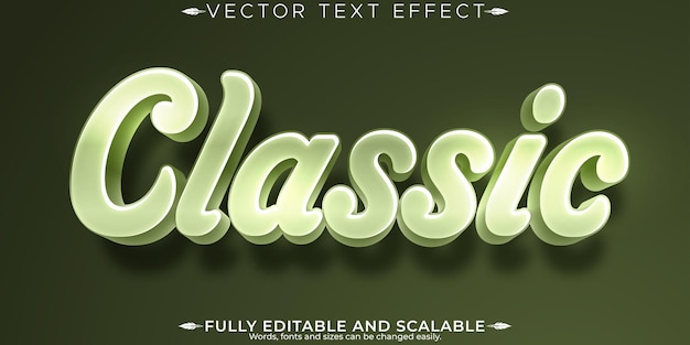 Vecteur gratuit effet de texte classique modifiable style de texte vintage et cool