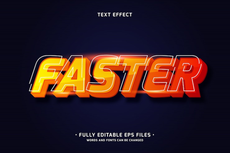 Vecteur gratuit effet de texte de course réaliste