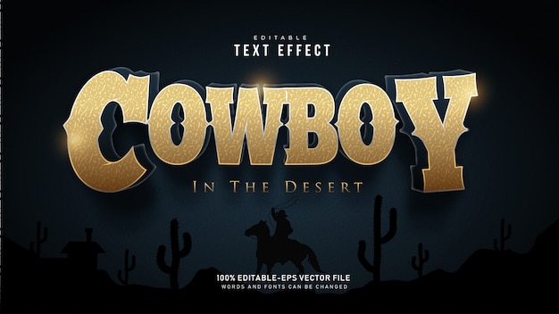 Vecteur gratuit effet de texte cowboy