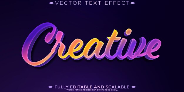 Effet de texte créatif modifiable Moderne et style de texte de conception modifiable