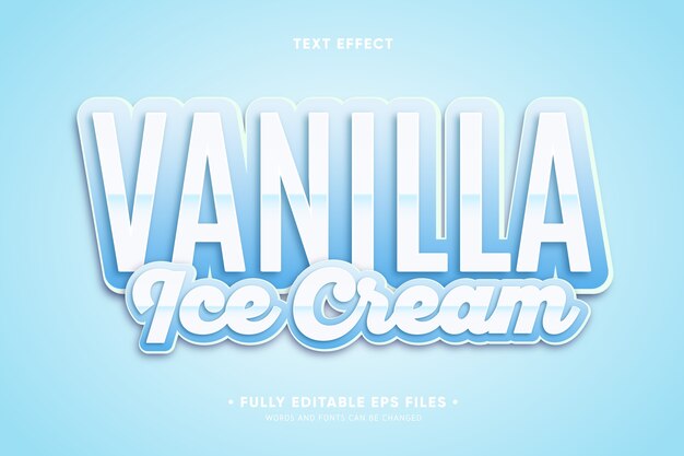 Effet de texte de crème glacée à la vanille