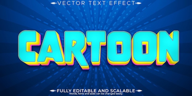 Vecteur gratuit effet de texte de dessin animé style de texte comique et pop art modifiable