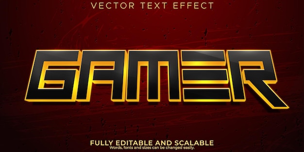 Vecteur gratuit effet de texte du joueur style de texte esport et gaming modifiable