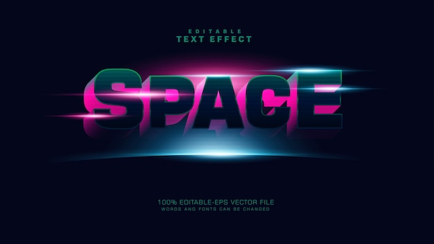 Vecteur gratuit effet de texte d'espace 3d