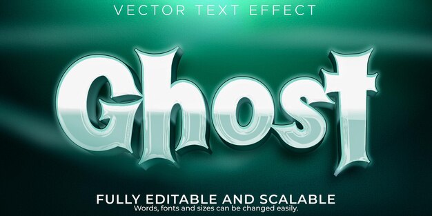 Effet de texte fantôme, style de texte d'horreur et de dessin animé modifiable
