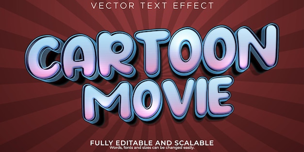Vecteur gratuit effet de texte de film de dessin animé style de texte comique et pop art modifiable