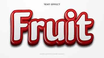 Vecteur gratuit effet de texte de fruits modifiable, effet de texte 3d