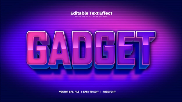 Vecteur gratuit effet de texte de gadget dégradé