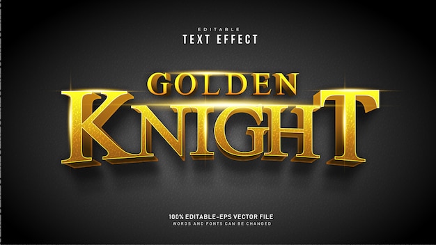 Vecteur gratuit effet de texte golden knight