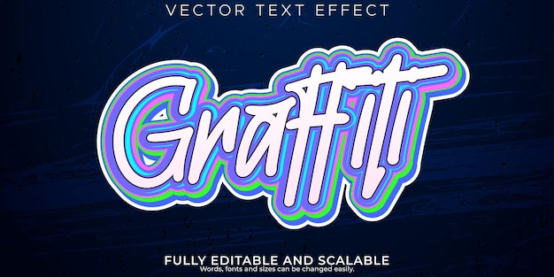 Vecteur gratuit effet de texte graffiti spray modifiable et style de texte de rue