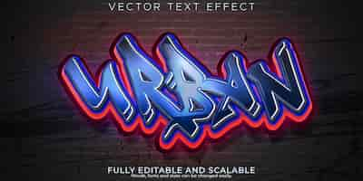 Vecteur gratuit effet de texte graffiti spray modifiable et style de texte de rue