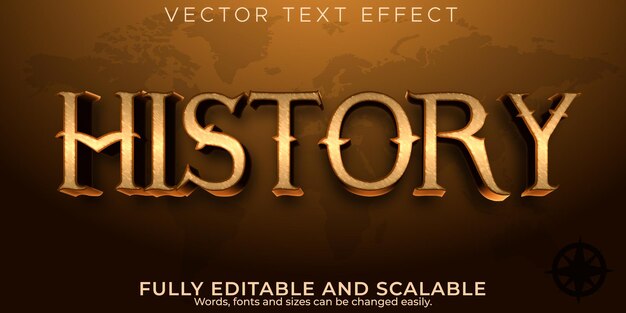 Effet de texte historique, style de texte ancien et historique modifiable