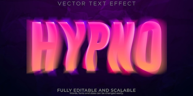 Vecteur gratuit effet de texte hypno style de texte de mouvement et de vertige modifiable